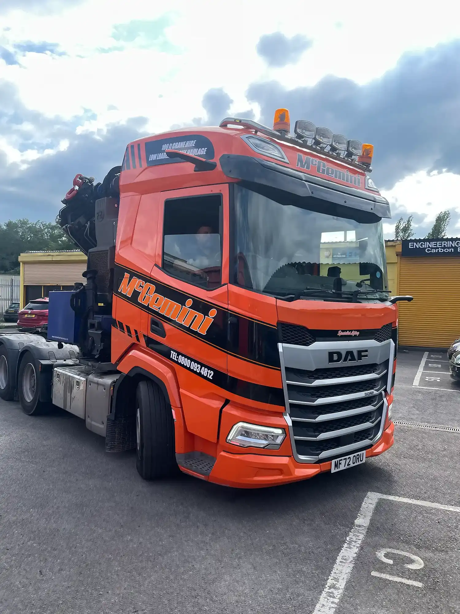 Lorry with van signage.